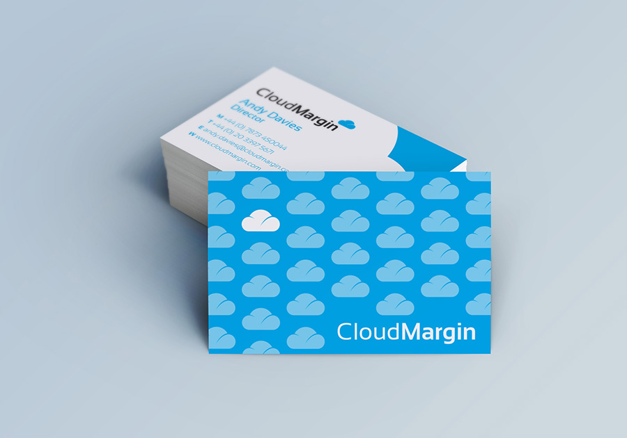 cloud margin cards, brand creation, Form Advertising, logo, CloudMargin, business cards
