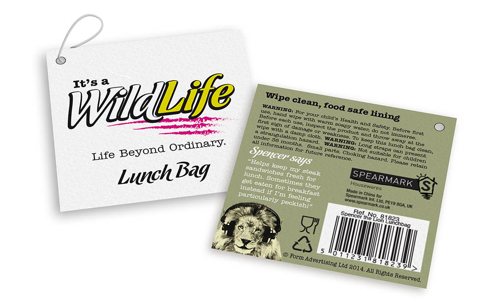 Tag label layout.indd,It's A WildLife, brand creation, retail brand, Form Advertising