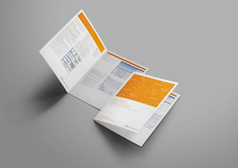 Thomson Reuters Brochure, brochure, Thomson Reuters, collateral design, branding, advertising, Form Advertising
